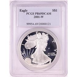 2001-W $1 Proof American Silver Eagle Coin PCGS PR69DCAM
