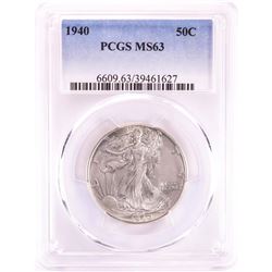 1940 Walking Liberty Half Dollar Coin PCGS MS63