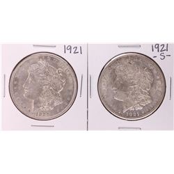 Lot of 1921 & 1921-S $1 Morgan Silver Dollar Coins