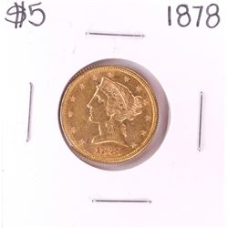 1878 $5 Liberty Head Half Eagle Gold Coin