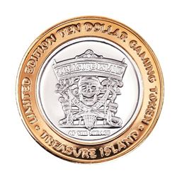 .999 Silver Treasure Island Las Vegas, Nevada $10 Casino Limited Edition Gaming Token