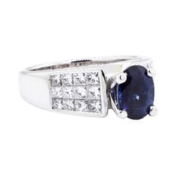 18KT White Gold 3.30 ctw Sapphire and Diamond Ring