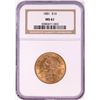 Image 1 : 1881 $10 Liberty Head Eagle Gold Coin NGC MS61