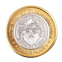 .999 Silver Caesars Palace Las Vegas, Nevada $10 Casino Limited Edition Gaming Token