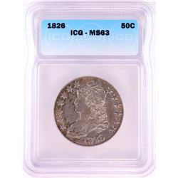 1826 Capped Bust Half Dollar Coin ICG MS63