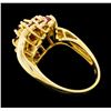 Image 3 : 14KT Yellow Gold Ladies 1.00 ctw Ruby Cluster Ring
