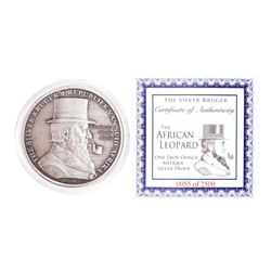 The Silver Kruger African Leopard 1 oz Antique Silver Proof Round w/COA