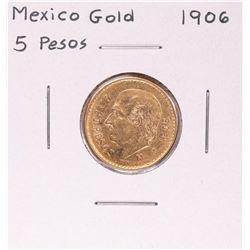 1906 Mexico 5 Pesos Gold Coin