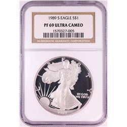 1989-S $1 Proof American Silver Eagle Coin NGC PF69 Ultra Cameo