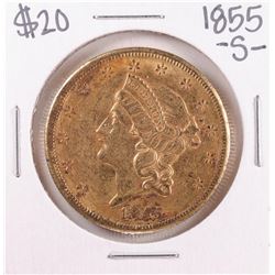 1855-S Type 1 $20 Liberty Head Double Eagle Gold Coin