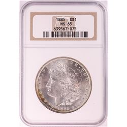 1885 $1 Morgan Silver Dollar Coin NGC MS65