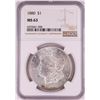 Image 1 : 1880 $1 Morgan Silver Dollar Coin NGC MS63