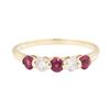 Image 2 : 14KT Yellow Gold 0.75 ctw Ruby and Diamond Ring