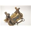 Image 3 : Antique wood and leather pack saddle with  sheepskin liner in good overall condition.   The pack sad