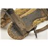 Image 5 : Antique wood and leather pack saddle with  sheepskin liner in good overall condition.   The pack sad
