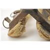 Image 6 : Antique wood and leather pack saddle with  sheepskin liner in good overall condition.   The pack sad