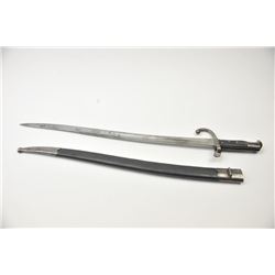Mauser Model 1871/84 bayonet with scabbard. The bayonet is 26 ½” in total length with a 22” blade