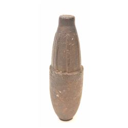 U.S. Schenkl case shot projectile with remnants of the combination fuse in good overall condition.