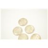 Image 2 : Small horde of 6 Morgan dollars, 1921 dated  most likely from the same roll with no mint.   Not prof