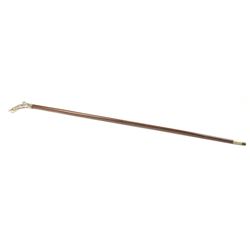 Exotic Snakewood cane with an art nouveau silver grip, 36” in overall length. Est.: $175-$350.