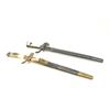 Image 1 : Lot of 2 reproduction German hunting swords  from the Nazi era.  An excellent copy with  bone grips 