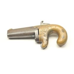 Moore derringer with Colt address, .38 caliber, Serial #5713. The pistol is in good overall condi