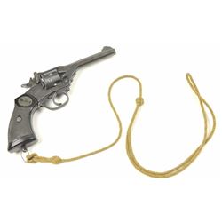 Webley Mark IV Double Action Revolver in .38-200, S/N 137360. 95%-98% war finish remains with mino