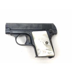 Colt Model 1908 semi-automatic pistol, Serial  #380138, .25 ACP caliber in nearly fine  original con