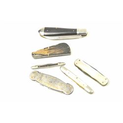 Good lot of collector’s folding pocket knives including: 1. Mann with bridge marking, two blades w