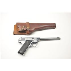 Hi-Standard Model “B” semi-automatic pistol, .22 Long Rifle caliber, Serial 6569. The pistol is i