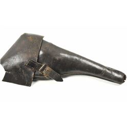 A scarce flap holster for the German 1879 Reich revolver. The strap has come loose but is present.