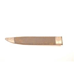 Original inscribed, silver mounted scabbard for a Bowie knife, circa mid-19th century. The scabba