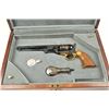 Image 3 : The official Grant and Lee commemorative Navy  revolver with gold decorations and  presentation disp