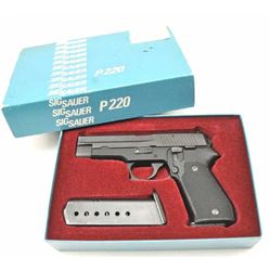 Sig Sauer Model P-220 semi-automatic pistol, .45 ACP caliber, Serial #G159544. The pistol is in f