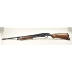 JC Higgins Model 20 pump shotgun, #NSNV, 12 Ga., chambered for 2 ¾” shells, choked cylinder, blued