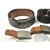 Image 2 : Lot of 17 German buckles and three leather  belts all authentic items.  A lifetime  collection inclu