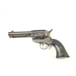 Colt SAA Revolver in .45 L.C. caliber with a 4 ¾” barrel, patina finish, and hard rubber grips, S/