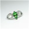 Image 3 : Lovely Contemporary Style Tsavorite Garnet  and Diamond Ring featuring a Marquise cut  Tsavorite wei