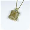 Image 4 : Incredible Huge Rutile Quartz, Tsavorite and  Diamond Pendant featuring an emerald cut  Rutile Quart