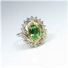 Image 1 : Gorgeous AAA Quality Extra Fine Tsavorite  Garnet and Diamond Ring featuring an approx.  1.00 carat 