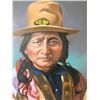 Image 2 : Original oil painting on canvas of “Sitting  Bull” signed lower right “Noel” circa 1972.  Measures 2