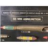 Image 2 : U.S. Ordnance Instructional board featuring  cut-a-way 40mm artillery rounds.  The board  spans WWII