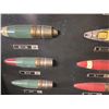 Image 4 : U.S. Ordnance Instructional board featuring  cut-a-way 40mm artillery rounds.  The board  spans WWII