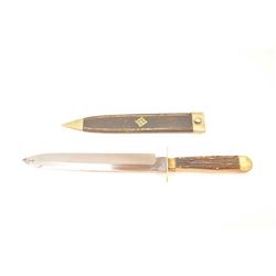 Fine Civil War era spear point Bowie knife by “Crookes & Clark” with a 9 ¼” blade of thick stock a