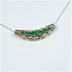 Elegant Emerald and Diamond Pendant featuring 5 oval cut Emeralds weighing approx. 2.00 carats tot