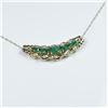 Image 1 : Elegant Emerald and Diamond Pendant featuring  5 oval cut Emeralds weighing approx. 2.00  carats tot