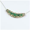 Image 3 : Elegant Emerald and Diamond Pendant featuring  5 oval cut Emeralds weighing approx. 2.00  carats tot