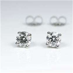 Dazzling ‘IDEAL’ cut Diamond Stud Earrings weighing approx. 0.85-0.90 carats with G-H colors and V