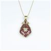 Image 3 : Brilliant Ruby and Diamond Pendant featuring  35 channel set Princess cut Burmese color  Rubies weig