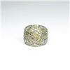 Image 1 : Designer Style Yellow Sapphire and Diamond  Ring featuring dome shaped design with  detailed mosaic 